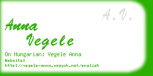 anna vegele business card